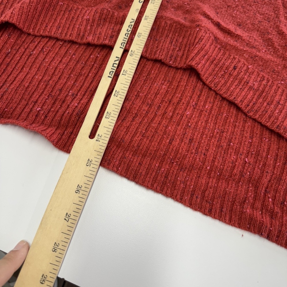 RACHEL Rachel Roy Sweater Womens Medium Red Cowl Neck Hi-Low Wool Blend Knit - Picture 8 of 9
